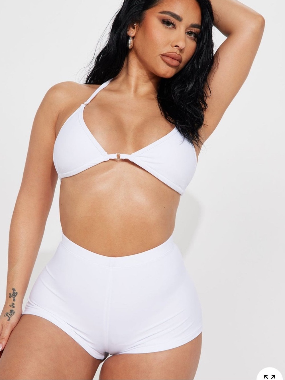 NWT Fashion Nova White 2 Piece Boyshort Bikini